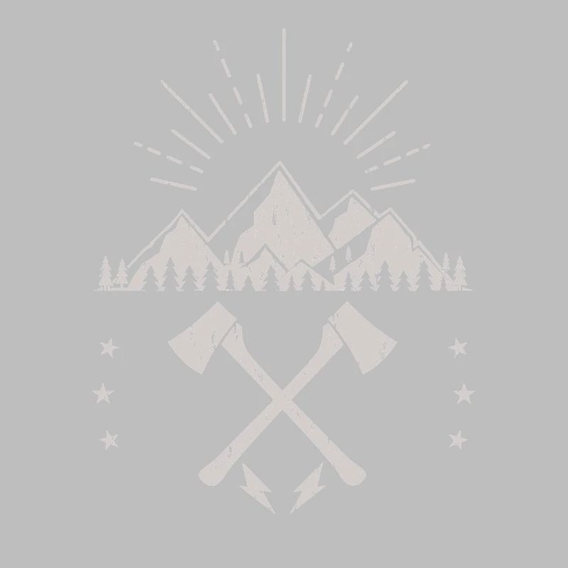 Robustes Berg-Sonnenaufgangsaxt-Emblem
