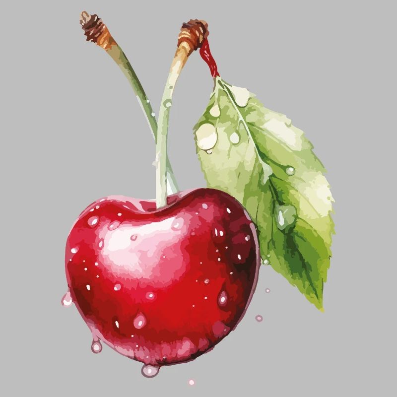 Fruity cherry with water droplets