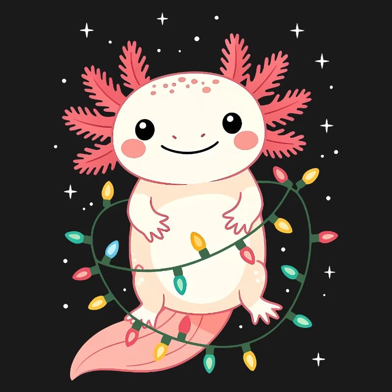 Pull de Noël Axolotl Drôle Mignon