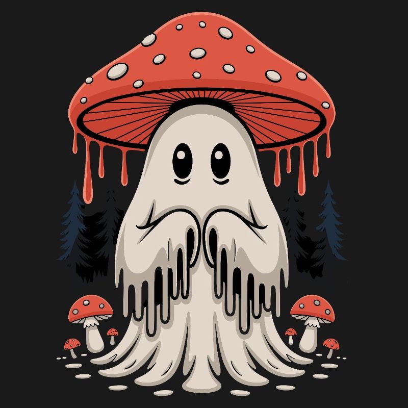 Ghost mushroom with forest magic