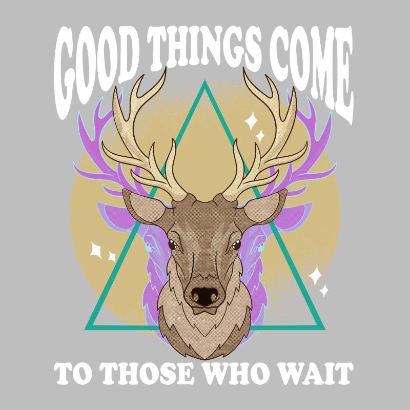 Deer Head Triangle Glow with Text