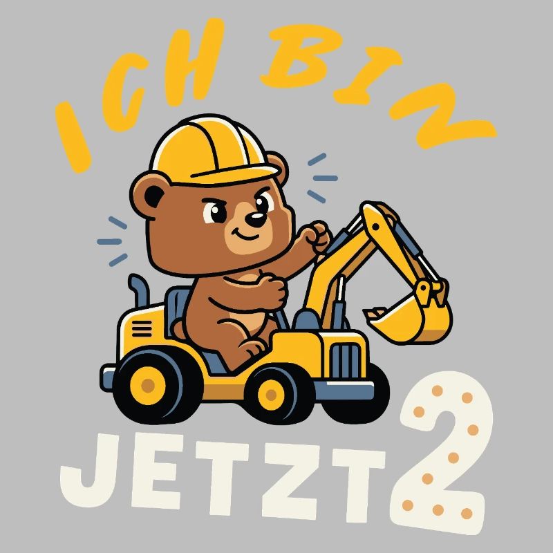 I'm Now 2 – Bear Excavator Construction Worker Design