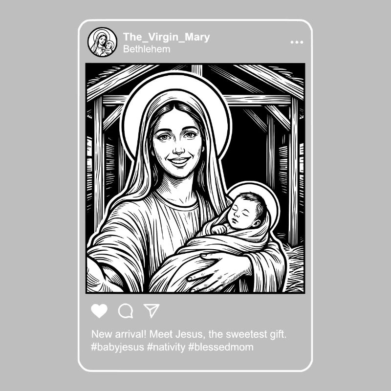 Virgin Mary New Arrival - Nativity Meme - Dark