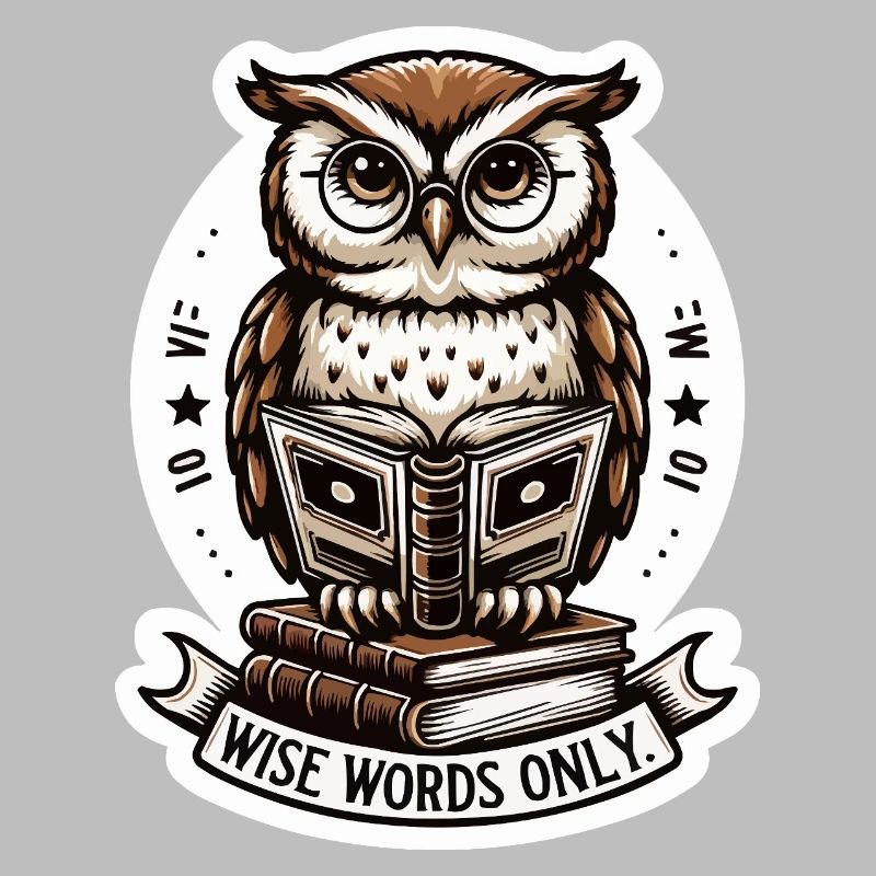 Weise Eule liest Buch