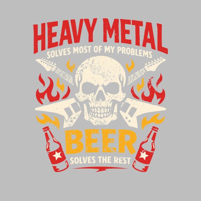 Heavy Metal solves my problems - Bier Spruch