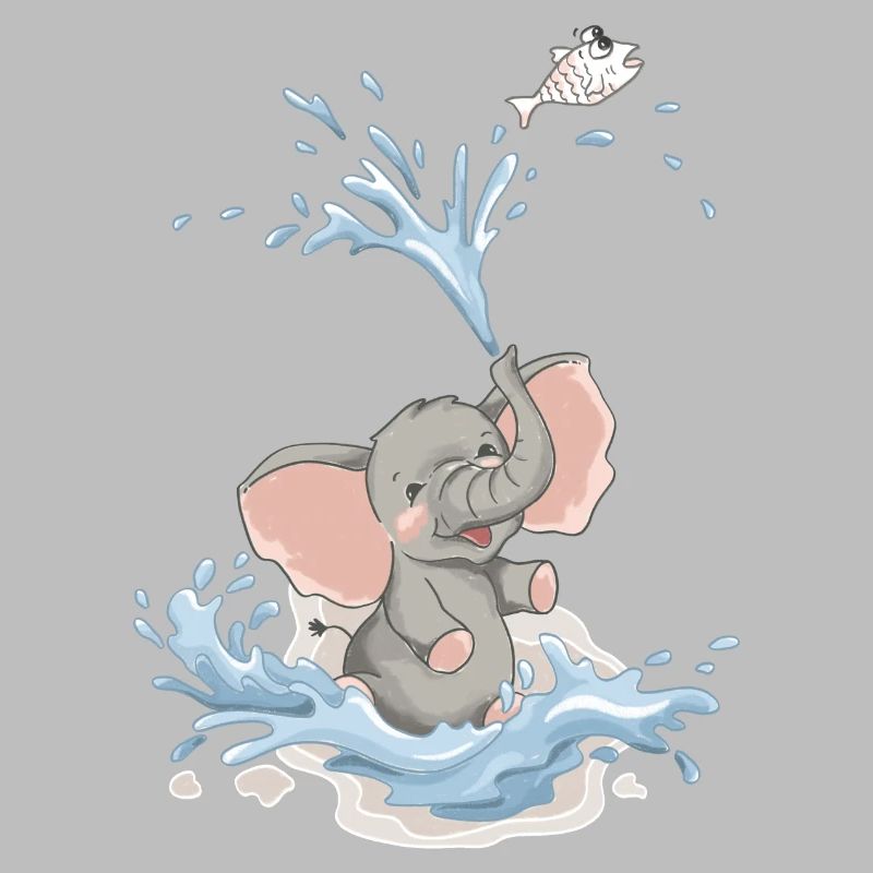Bébé éléphant Éléphant Éclaboussure d’eau Eau Baignée d’été