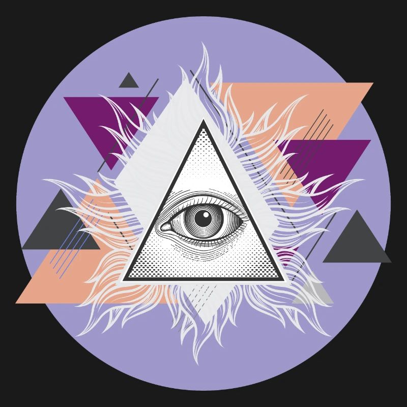 Geometric Triangular Eye with Auras