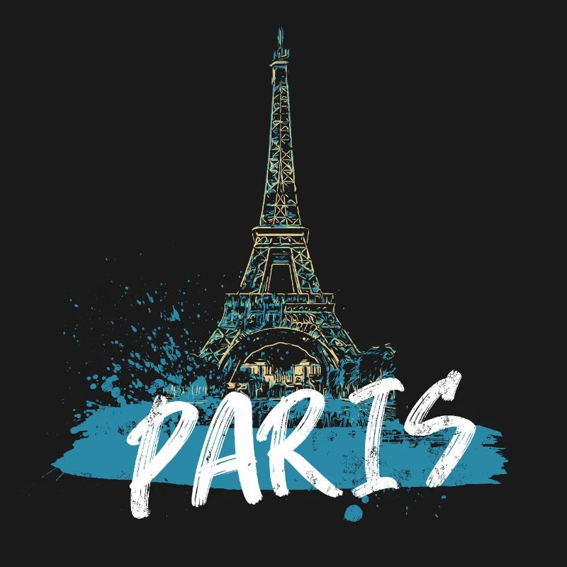 Paris Eiffel Tower with Calligraphy