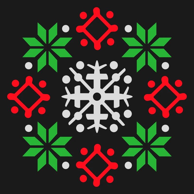 Schneeflocken Muster Weihnachtspullover Schnee