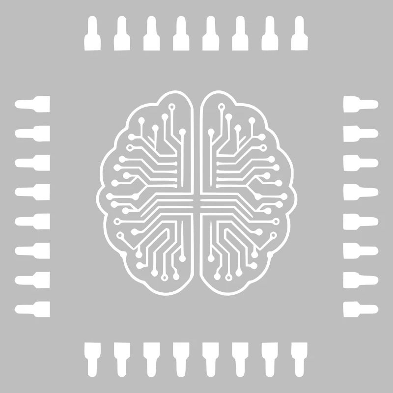 AI Brain Chip Processor Tech Vector