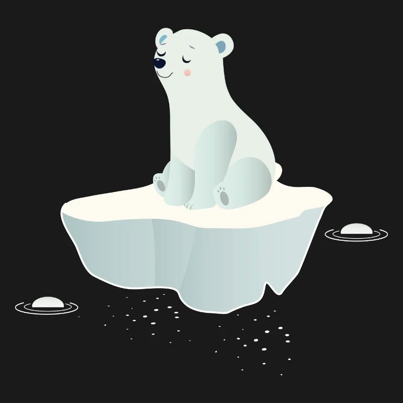 Träumender Eisbär auf einer Eisscholle