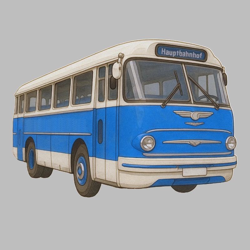 Alter blauer Bus