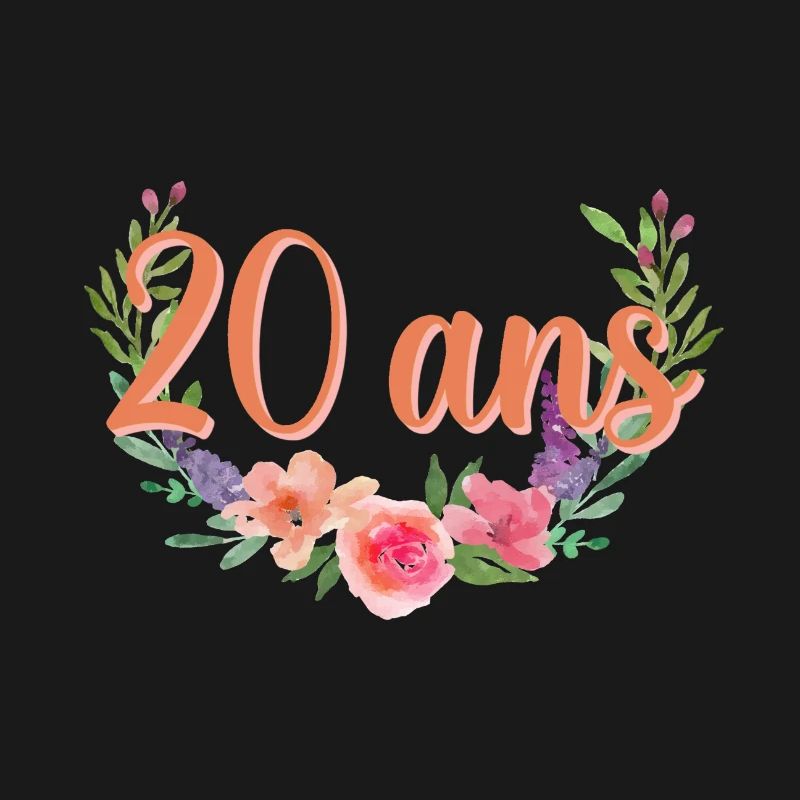 20 ans Floral Script