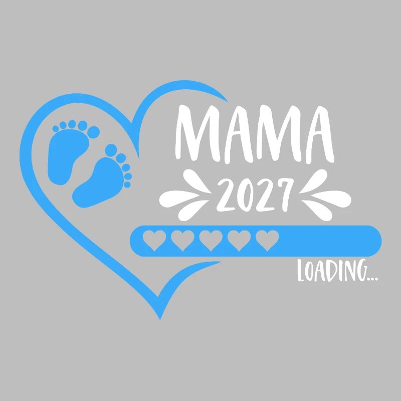 Mama 2027 loading Herz Version Junge blau