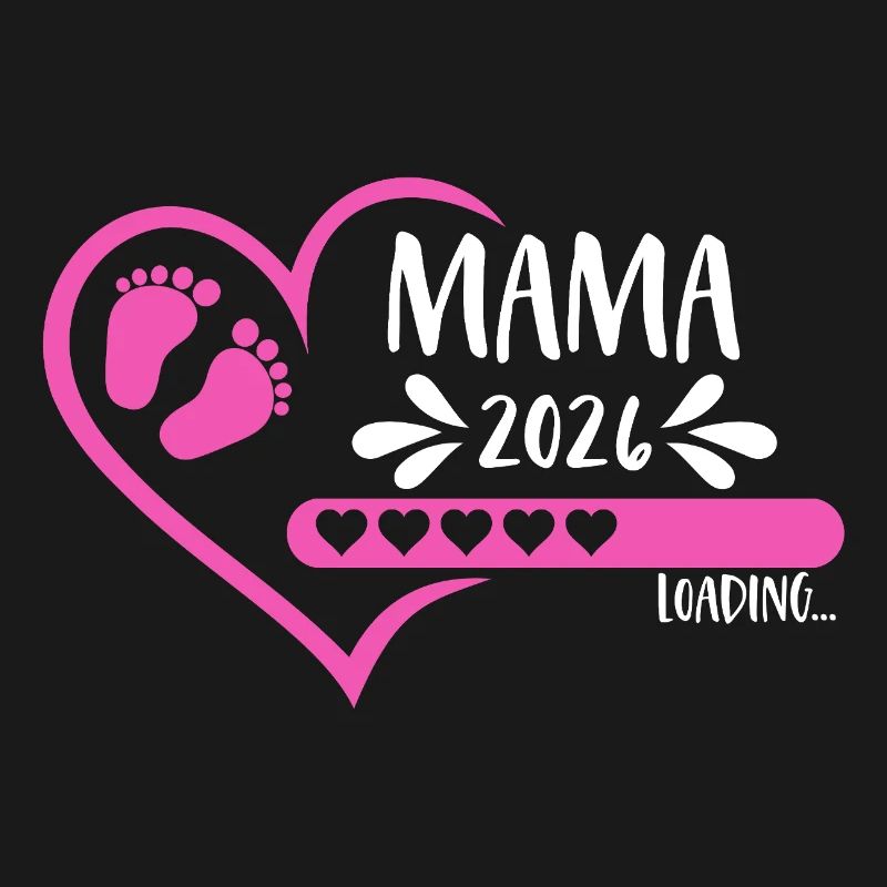 Mama 2026 loading Herz Version Mädchen pink rosa
