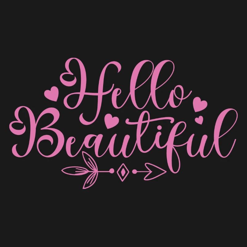 Hello Beautiful Script Hearts
