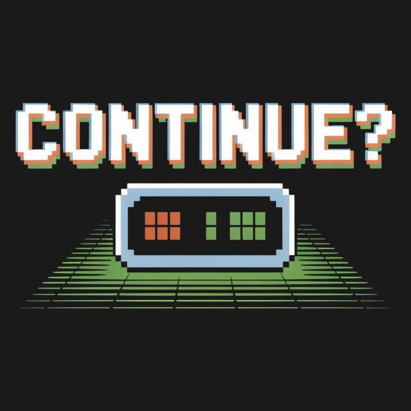 Continue Retro Gamer Pixel 8 Bit Arcade Bildschirm