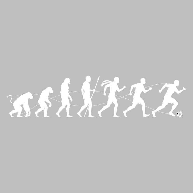 Evolution Running Silhouette to Football