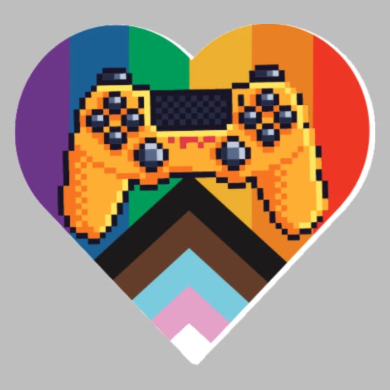 Pixel-Controller Herz im Regenbogen