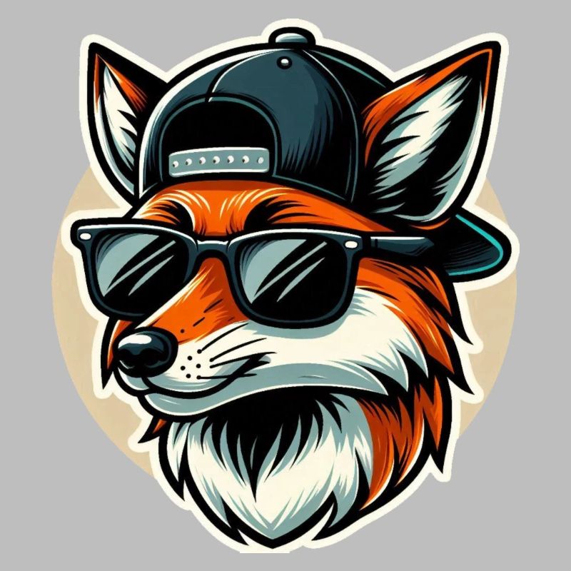 Fuchs mit Sonnenbrille und Cap