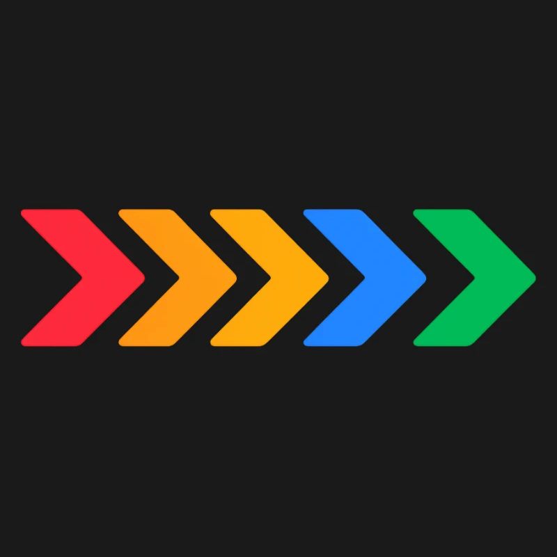 Flèches colorées - Progrès en cinq couleurs