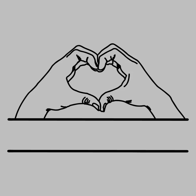 Hand gesture love text space