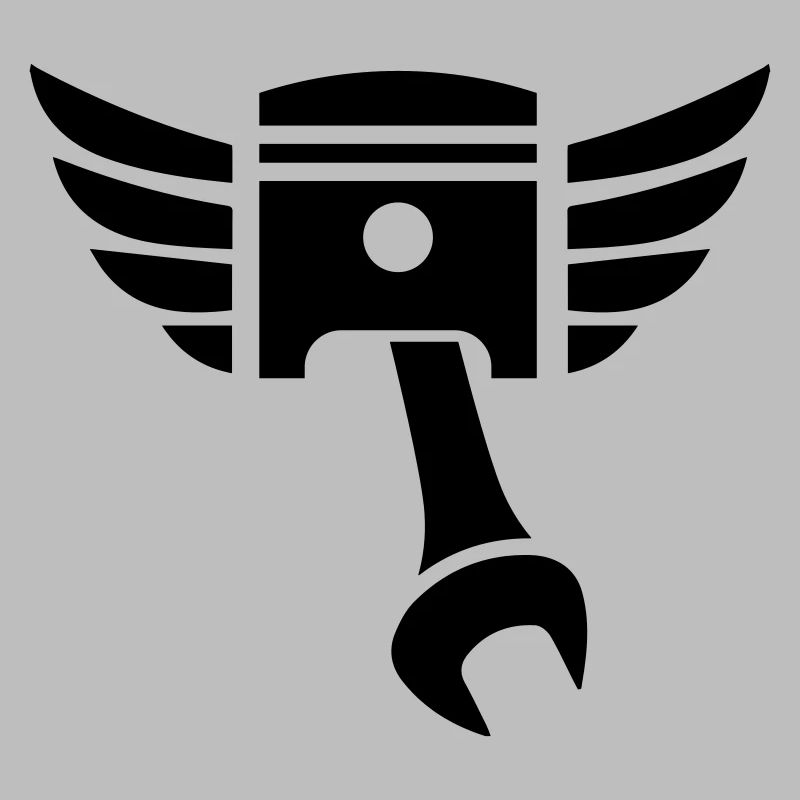 Piston key emblem with wings