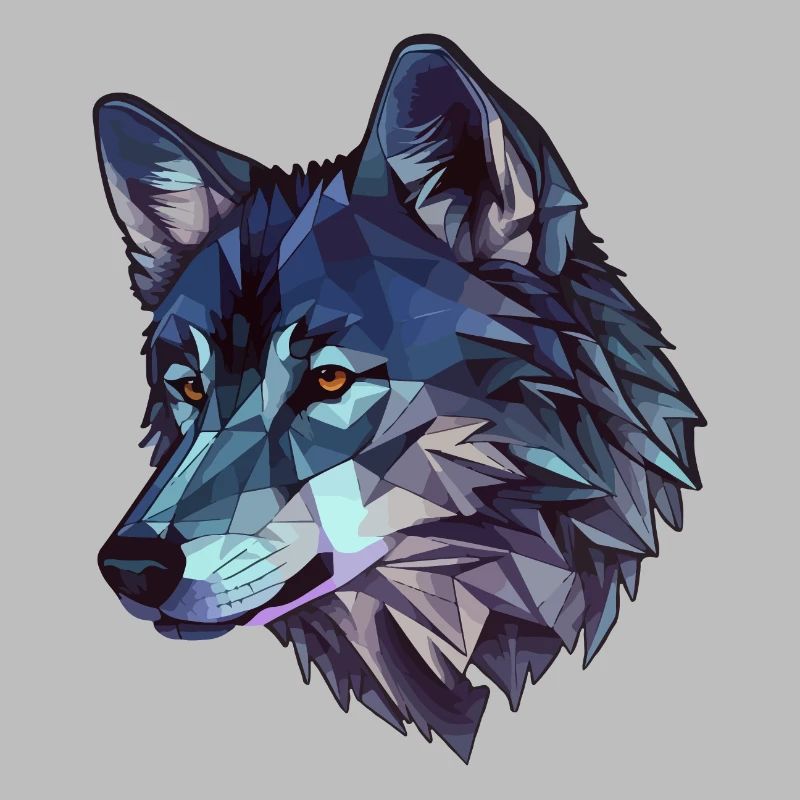 Stylized, geometric wolf