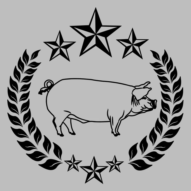 Cochon transparent cochon dans une couronne de laurier
