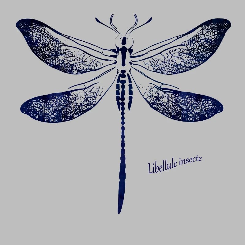 Tiefblaue Libellen Silhouette