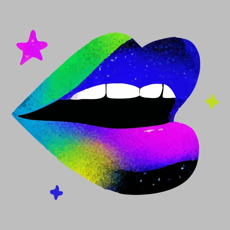 Rainbow Lip Graffiti Pop Art