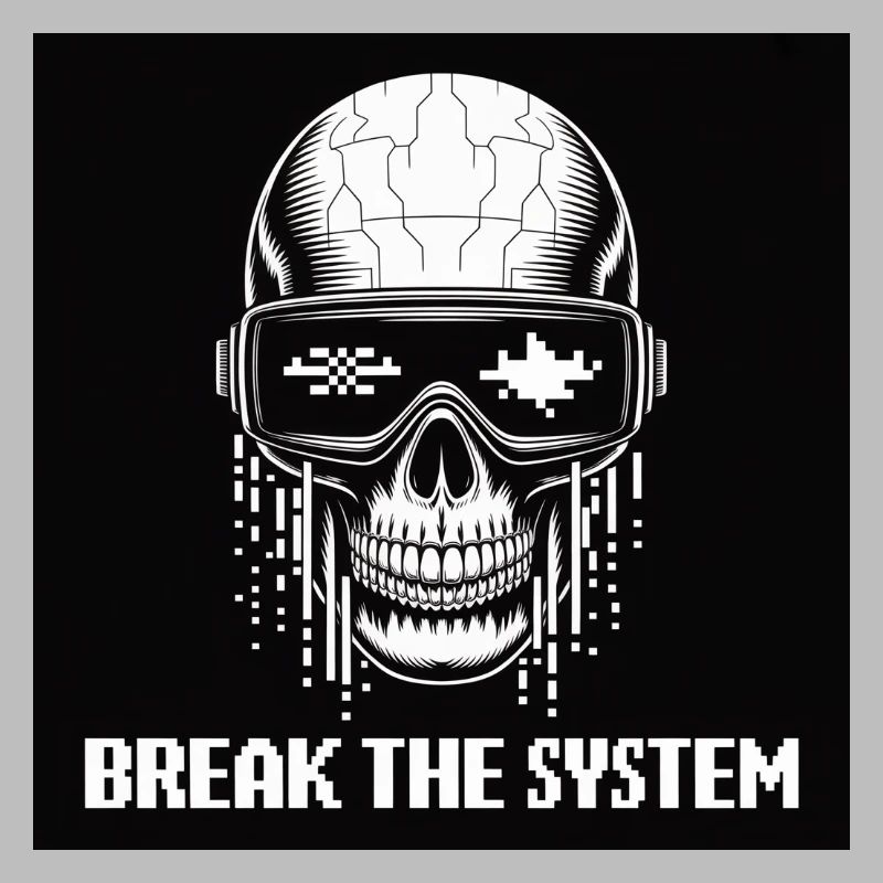 Cyberpunk Schädel zerstört das System