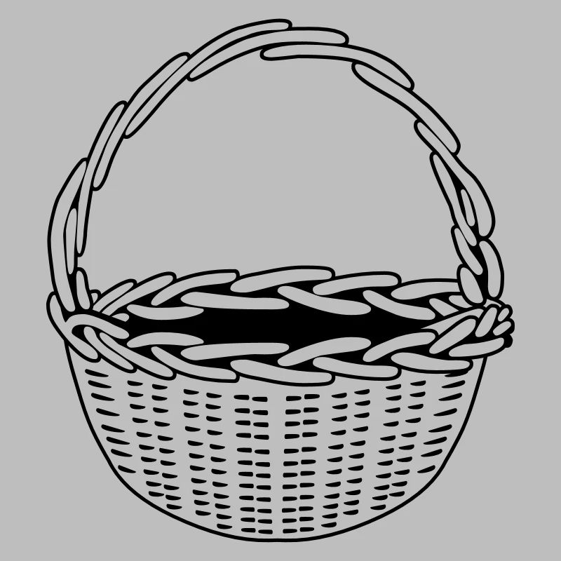 Korb - schwarz-weiß - einfärbbar