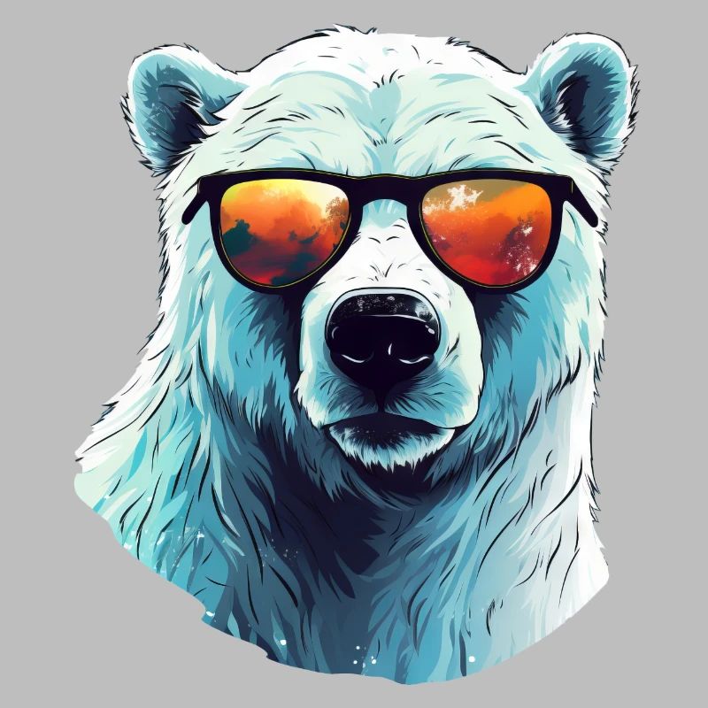 Cooler Eisbär mit Sonnenbrille