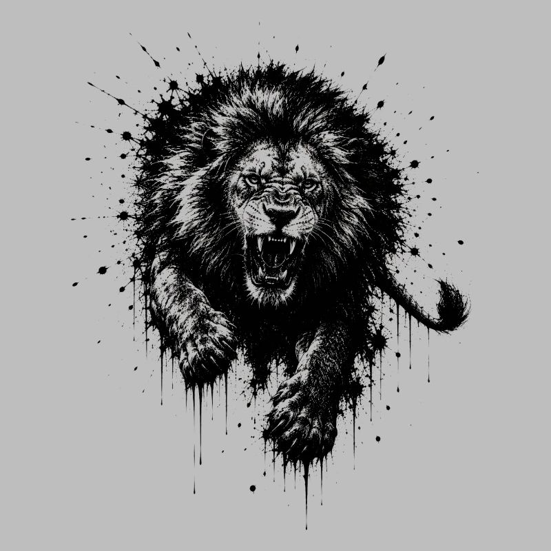 Lion en silhouette éclaboussure