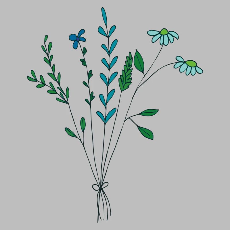 fleur prairie tons bleus fleurs sèches
