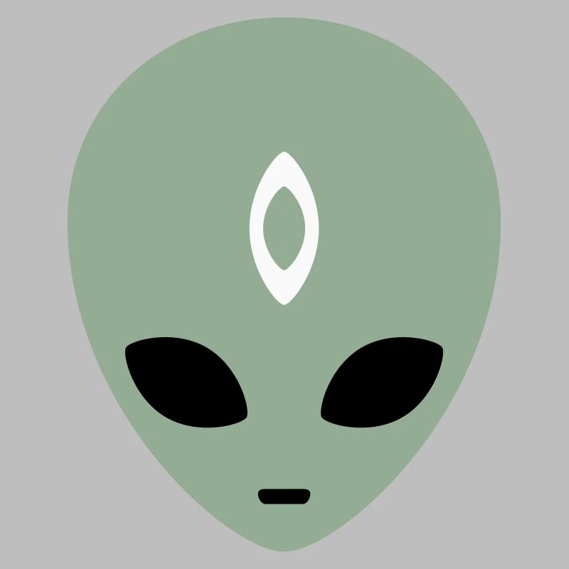 Alien Head Third Eye (drei Farben)