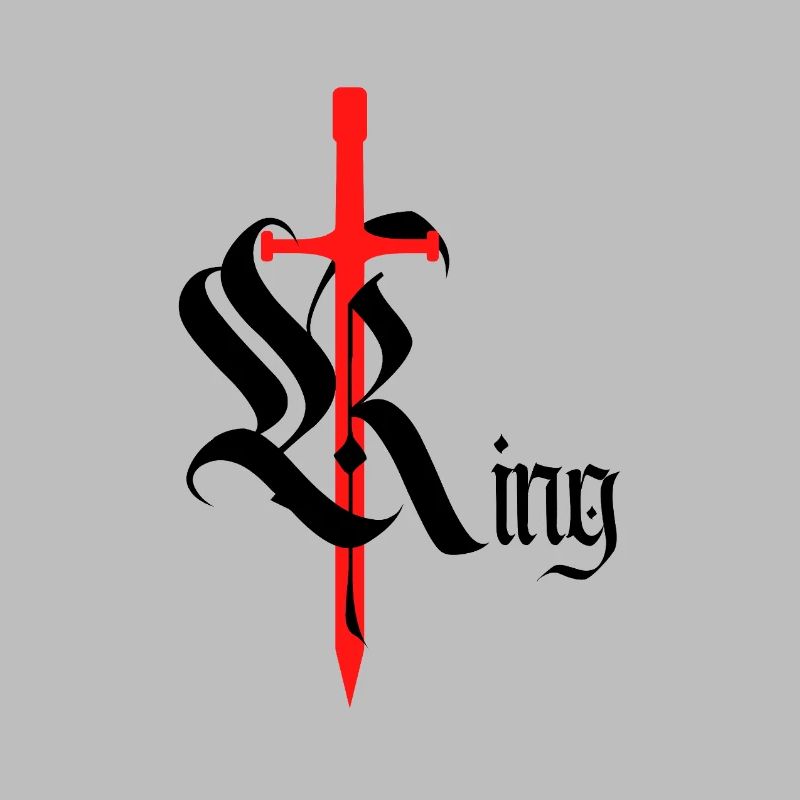 Roi gothique Design avec épée noir t