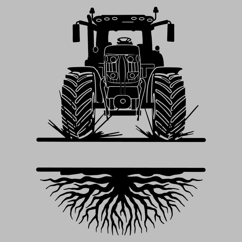 Traktor durch Schlamm unter wachsenden Wurzeln