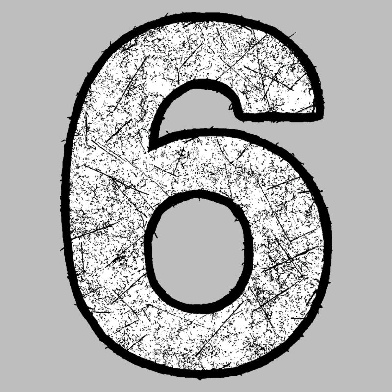 Six chiffres avec texture scratch
