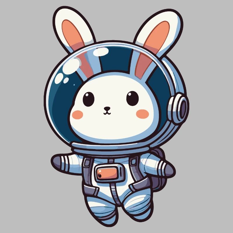 Lapin mignon, astronaute, lapin dans l’espace