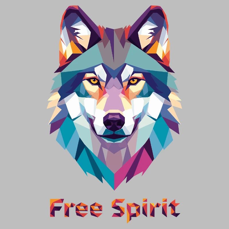 Geomorphischer Wolf mit Farbexplosion