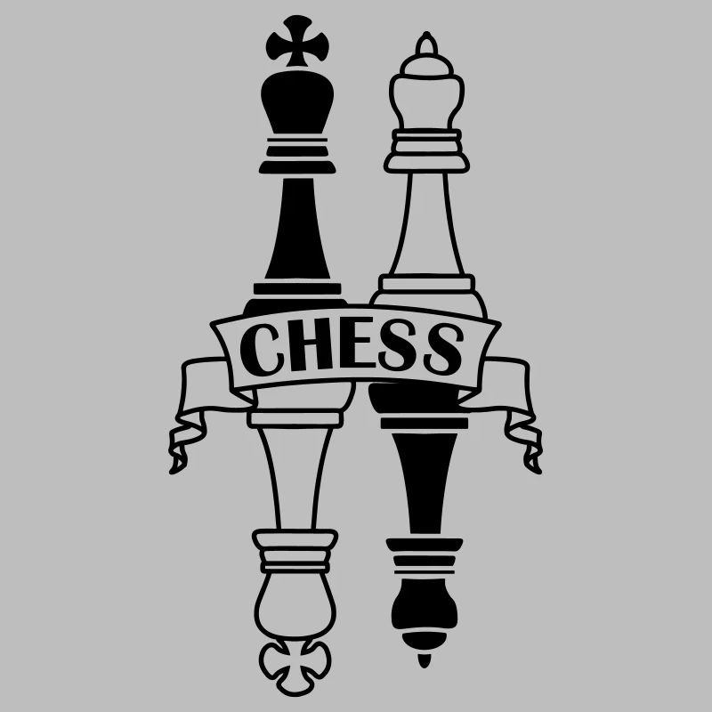 Chess transparent king queen mirror image