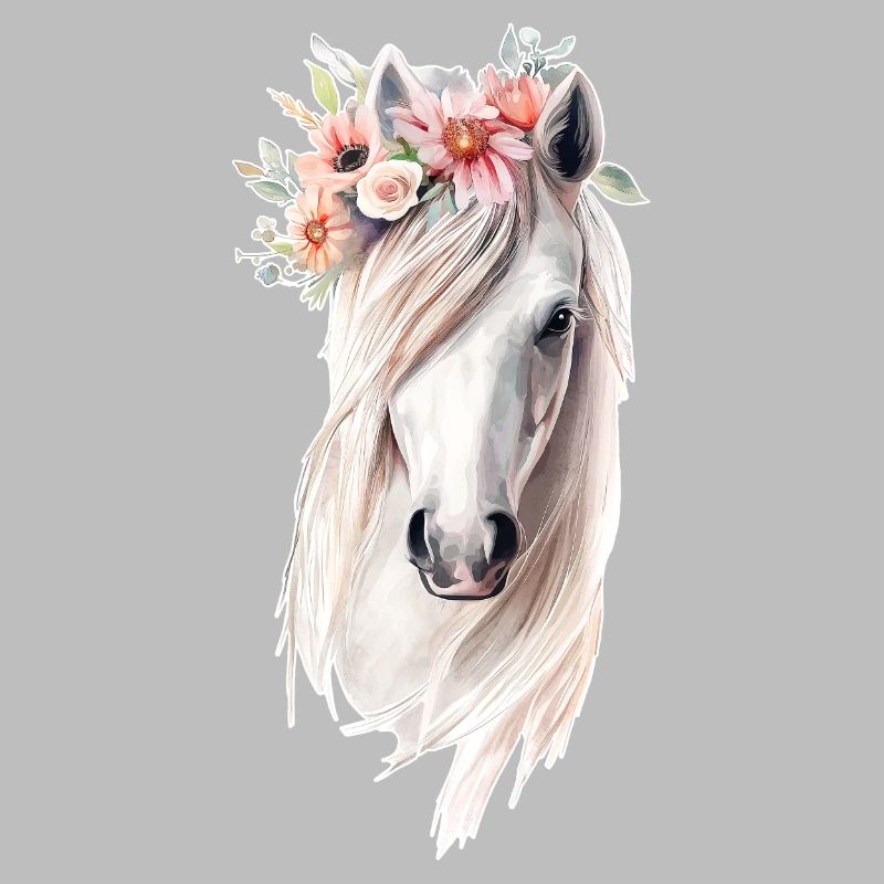 Cheval avec des fleurs