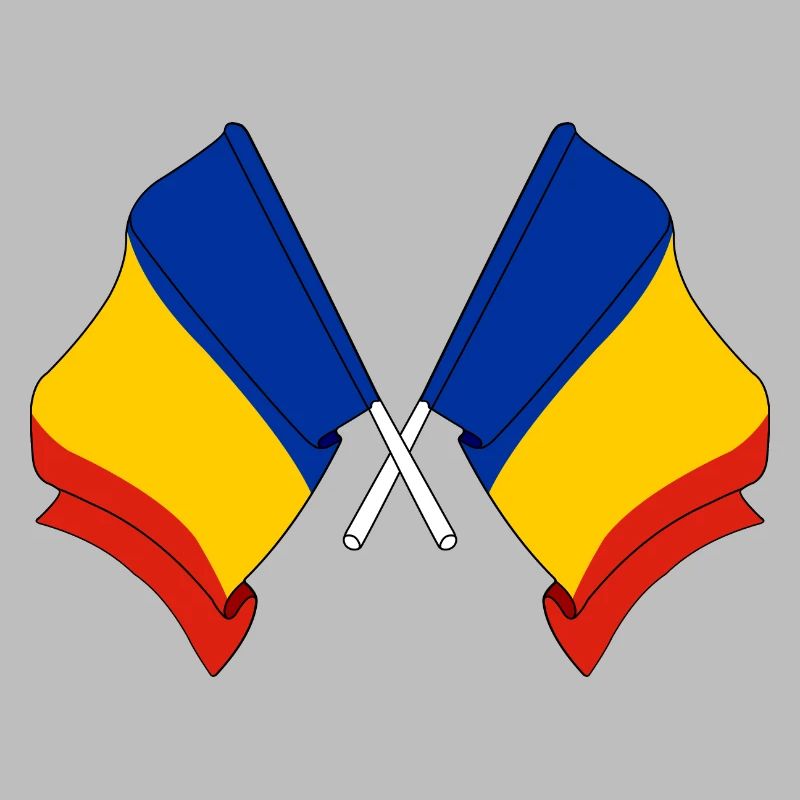 Deux drapeaux Drapeau de la Roumanie, drapeau horizontal m
