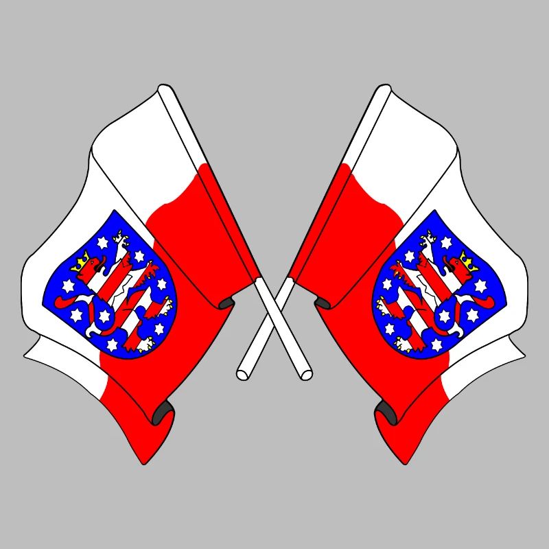 Deux drapeaux traversent la Thuringe