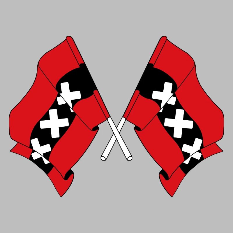 Deux drapeaux Amsterdam Pays-Bas