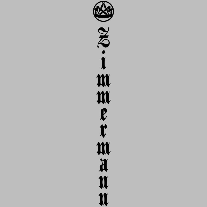 Symbole de charpentier avec écriture verticale