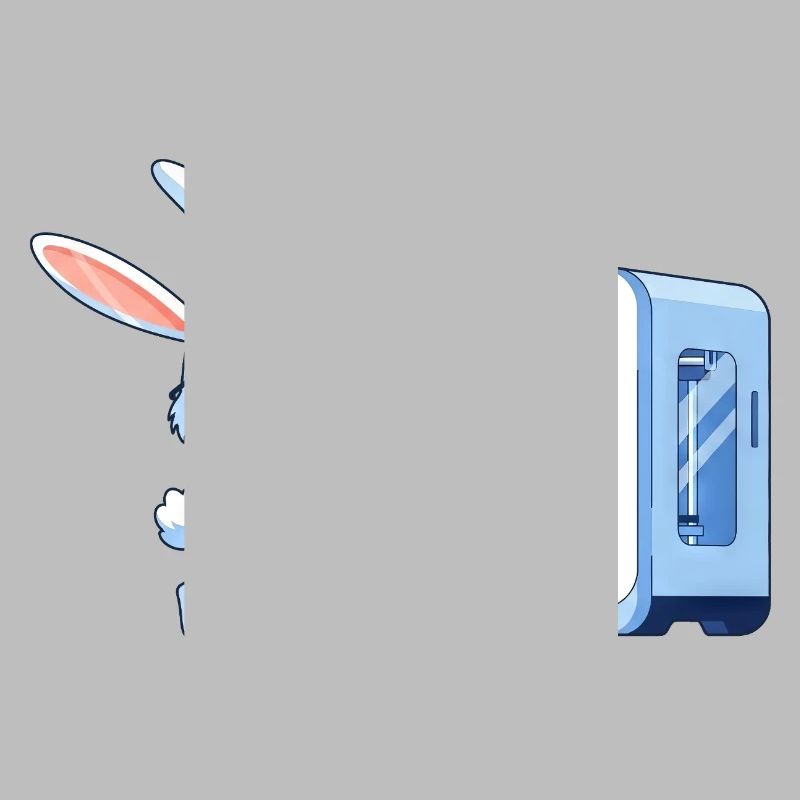 Funny Rabbit Nerd Programmeur Imprimante 3D