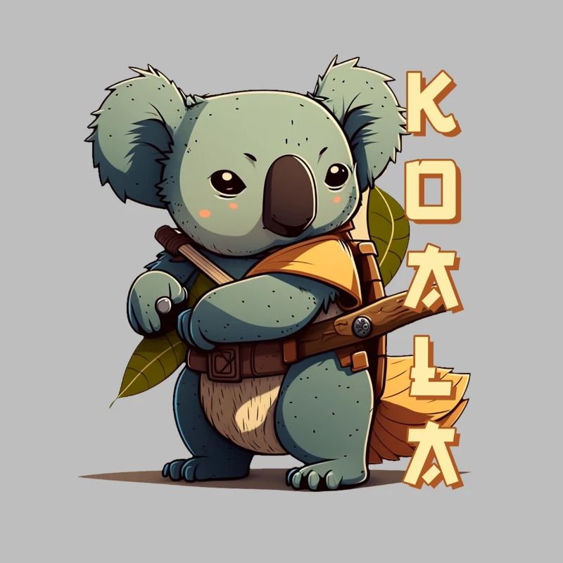 Samurai Koala with lettering